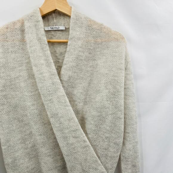 The Fold Gray Faux Wrap Sweater - Picture 1 of 4